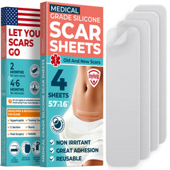MYHELP silicone scar sheets pack4pk transparent for discreet scar care