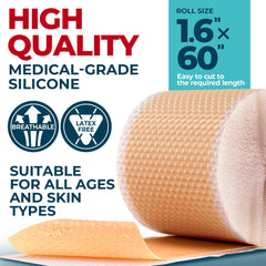 MYHELP scar tape cut-to-size demonstrates customizable fit for uneven areas