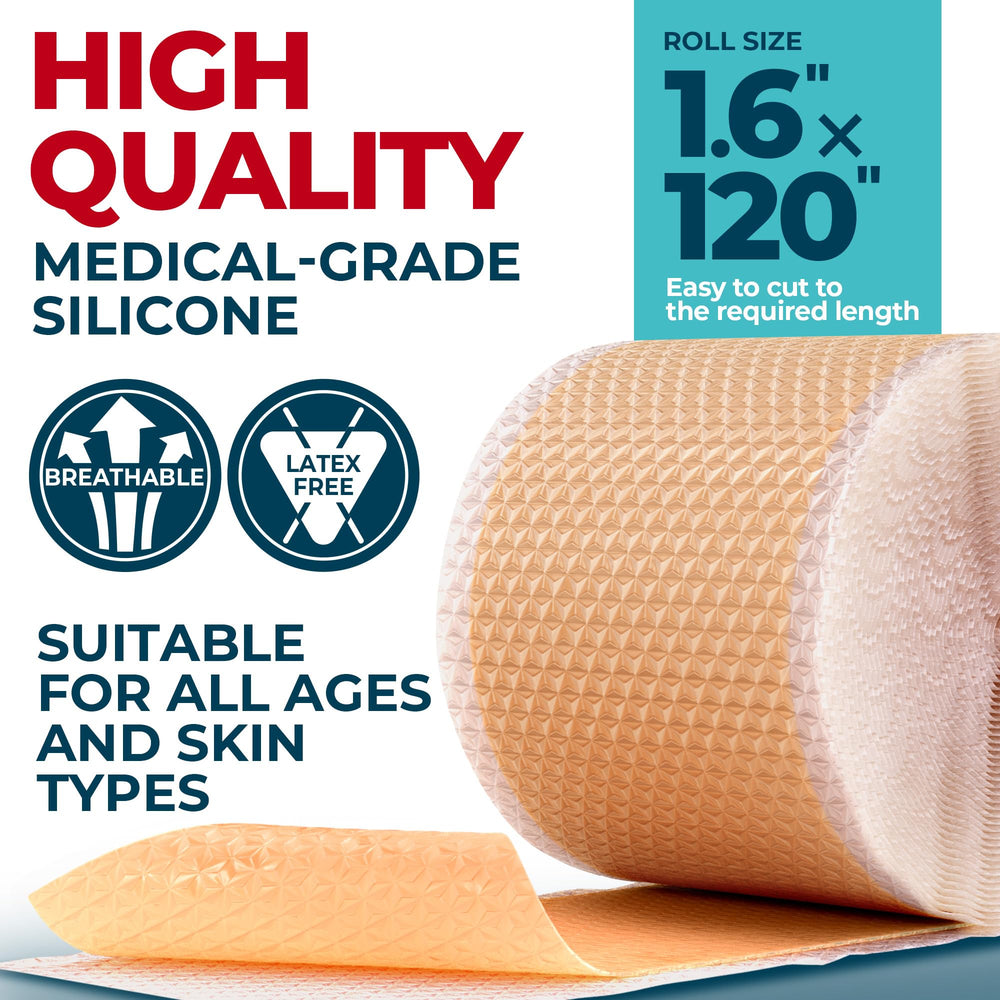 MYHELP silicone scar tape on face-use showcases breathable, nearly invisible wear.