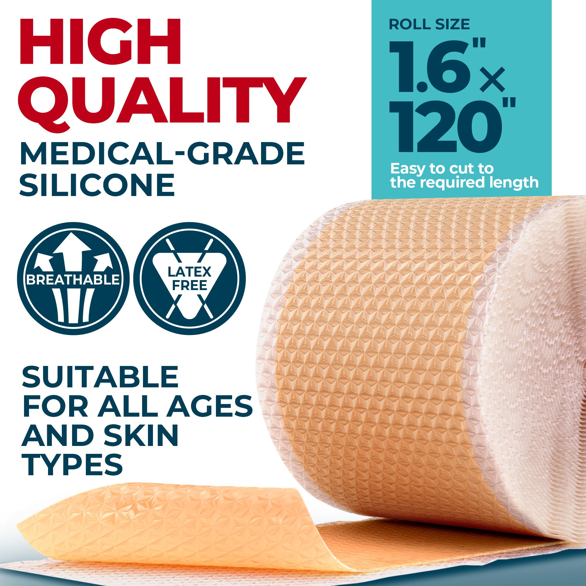 MYHELP silicone scar tape on face-use showcases breathable, nearly invisible wear.