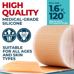 MYHELP silicone scar tape on face-use showcases breathable, nearly invisible wear.