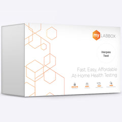 Hero image of the myLAB Box herpes STD test kit