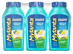 Mylanta Maximum Strength bottle front shows fast-acting acid relief and gentle daily use.