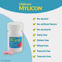 MYLICON chewables are snack-friendly for take-along tummy relief.
