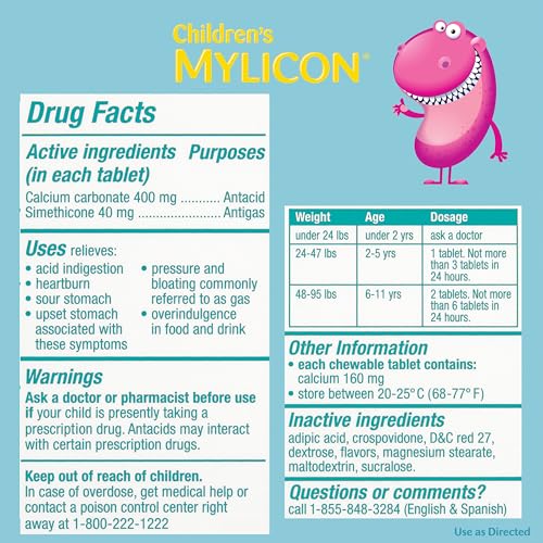 MYLICON Children's tummy relief on-the-go packaging illustration.