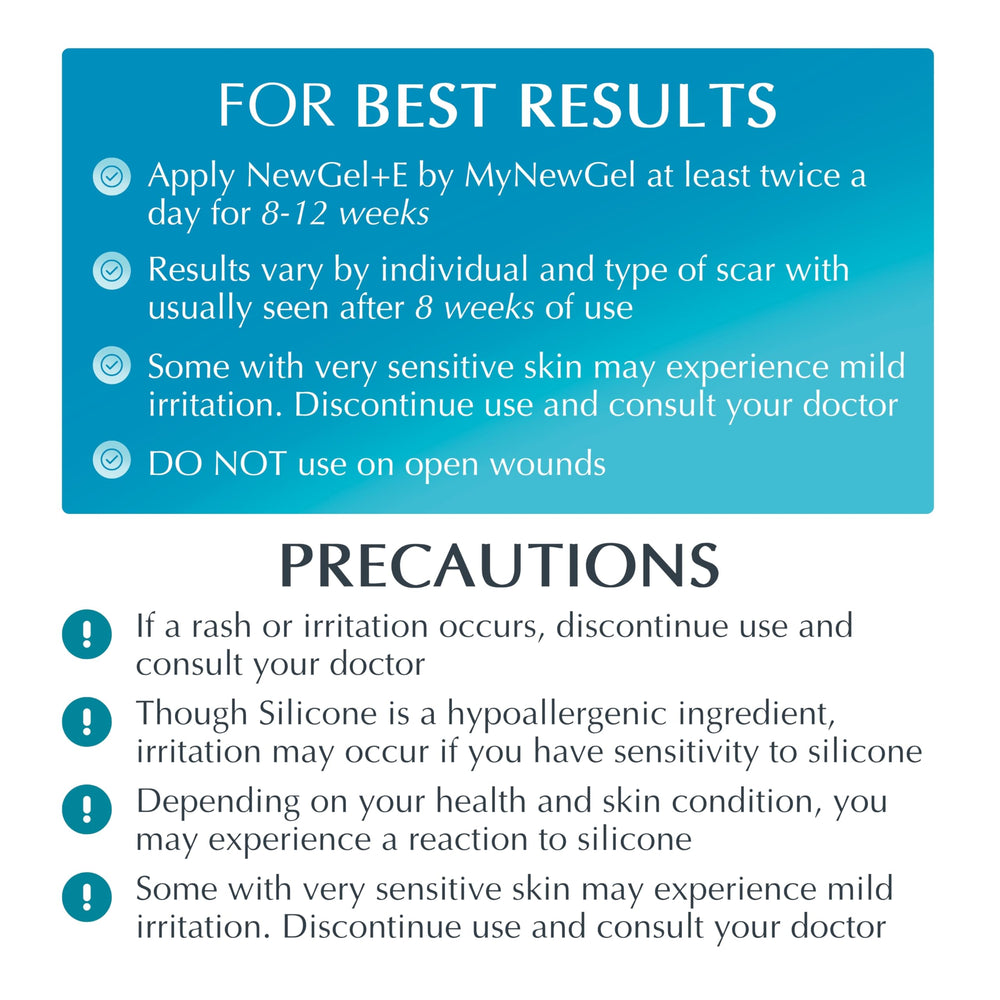 MyNewGel Plus packaging box highlights clinical-grade scar care information.