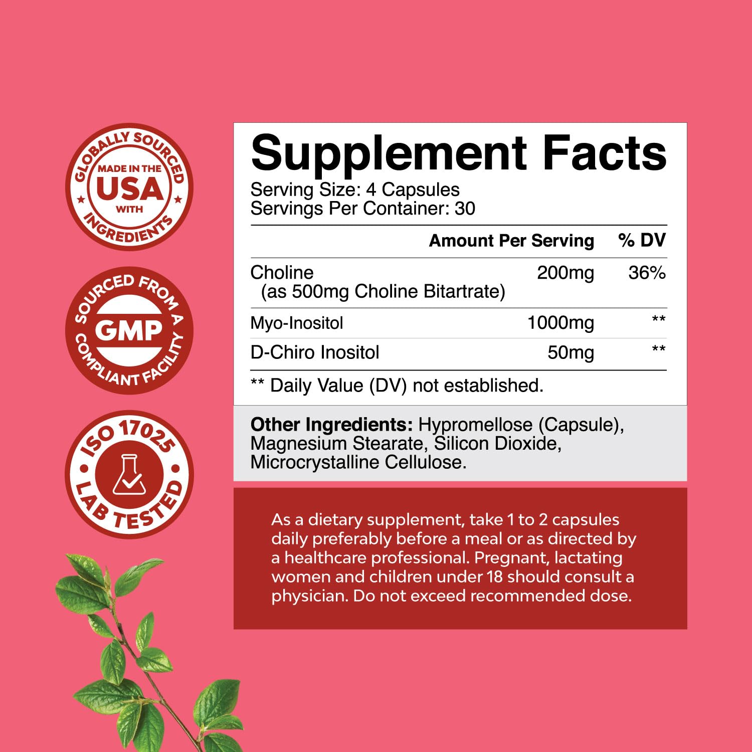 Close-up of vegan Myo-Inositol and D-Chiro Inositol capsules