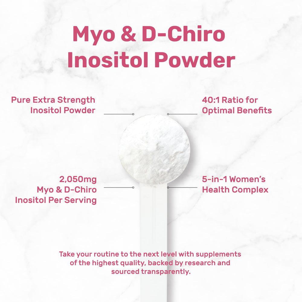 Close-up of serving details showing 2,000 mg Myo-Inositol per serving
