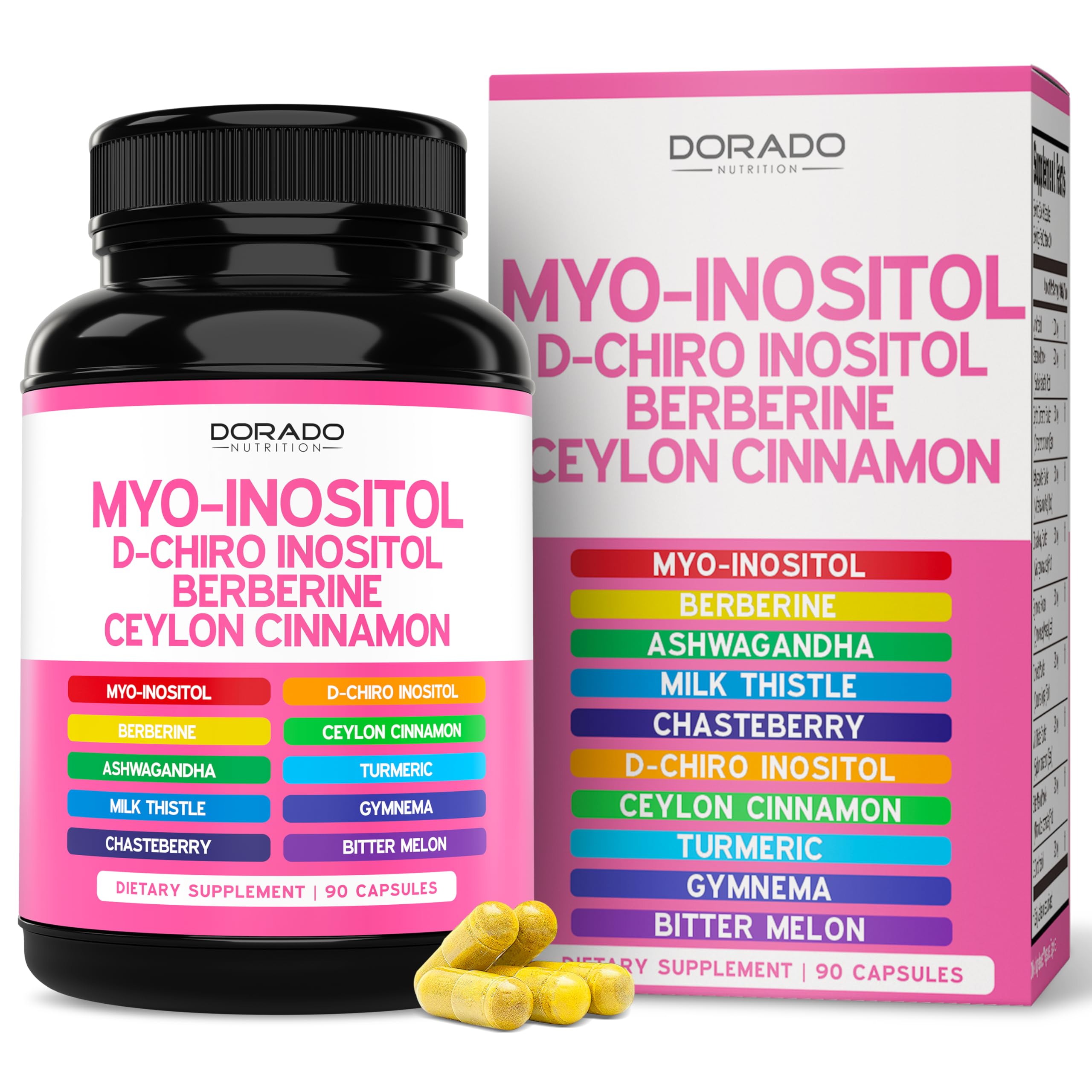 Myo-Inositol and D-Chiro Inositol supplement for women in 90 capsules (40:1 ratio)