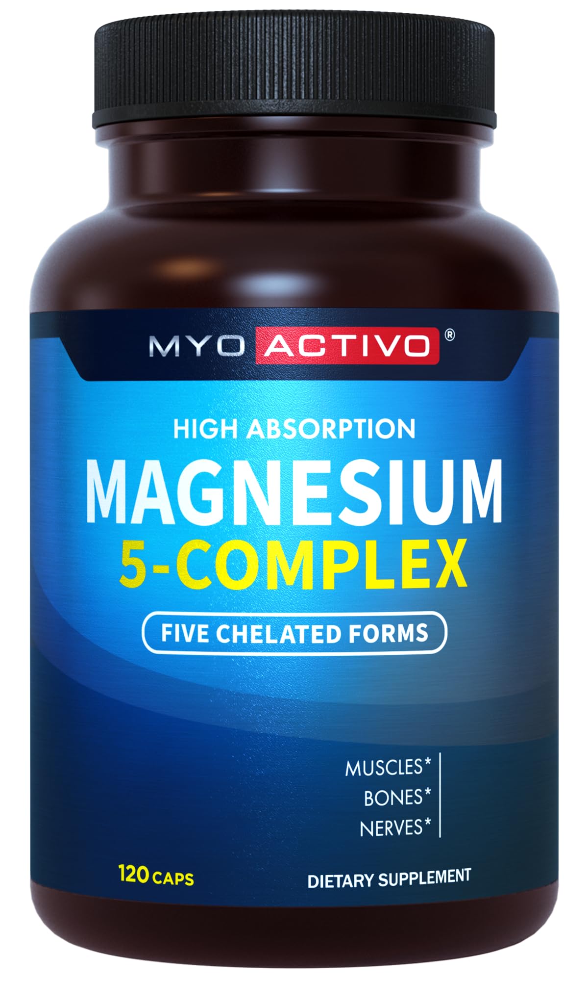 MyoActivo 5-in-1 Magnesium Complex bottle with 120 capsules