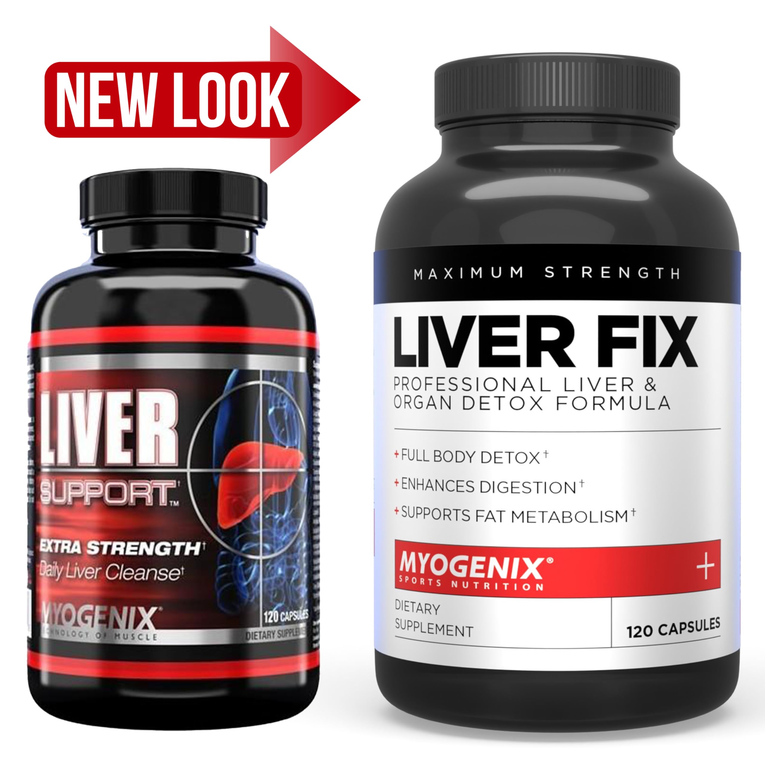 Close-up of Myogenix Liver Fix capsules