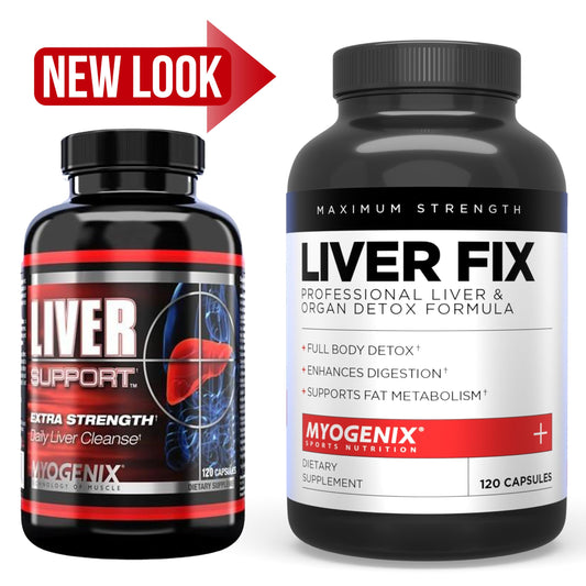 Close-up of Myogenix Liver Fix capsules