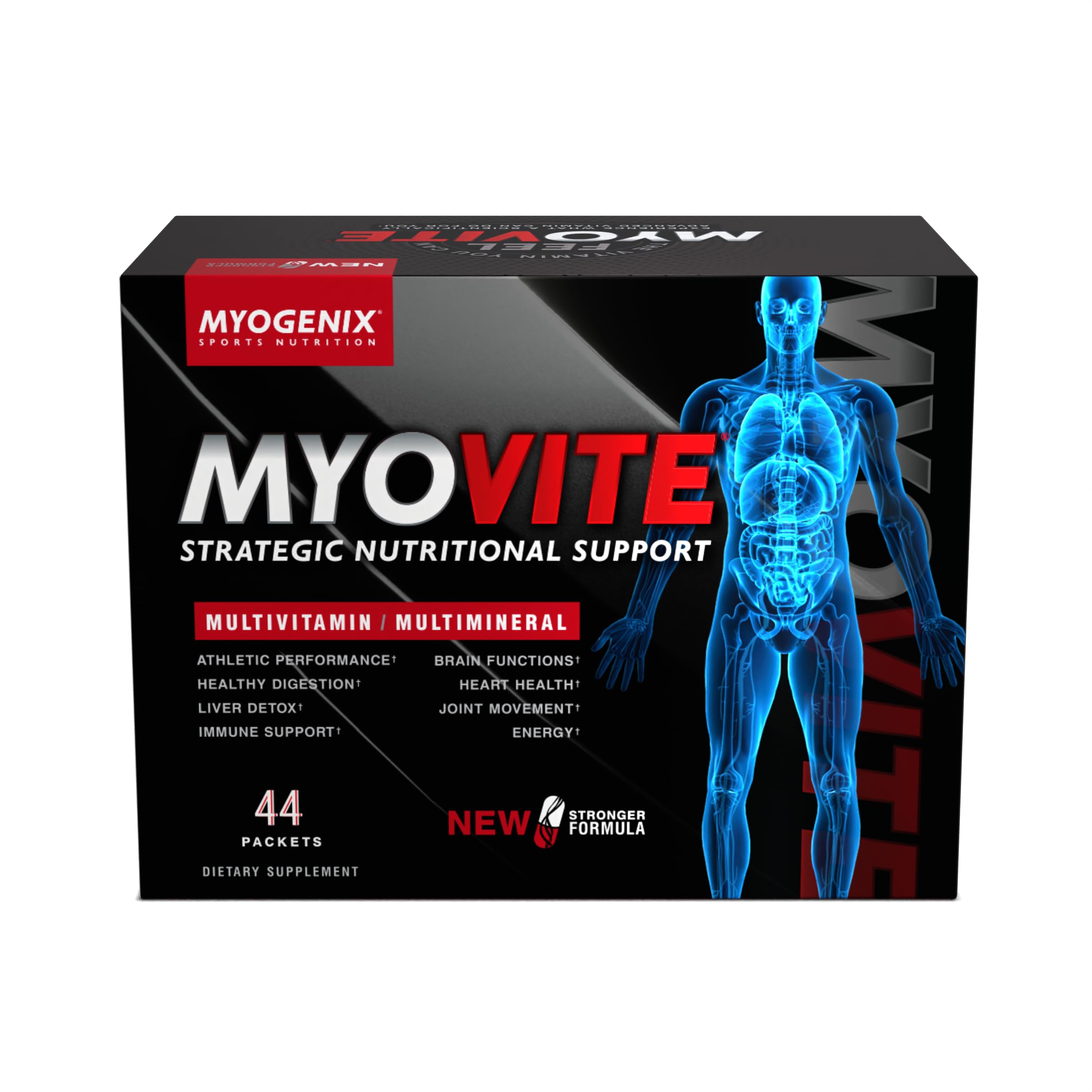 Myogenix Myovite athlete-ready packaging suggesting performance-oriented daily routine