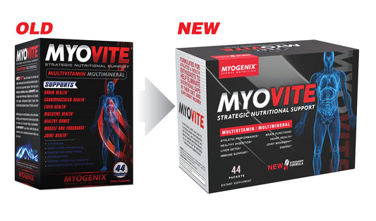 Assorted Myovite packets displayed to show on-the-go nutrition
