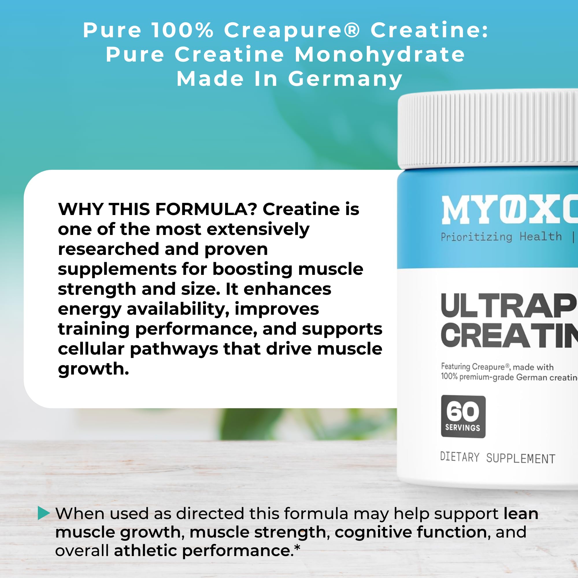 Glass of water with dissolved Creapure creatine