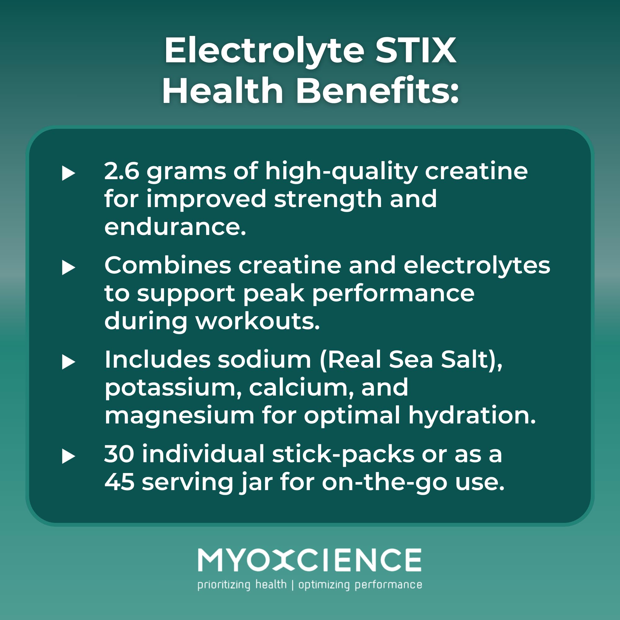 Hydration-focused setup with MYOXCIENCE STIX mixed with water during training.