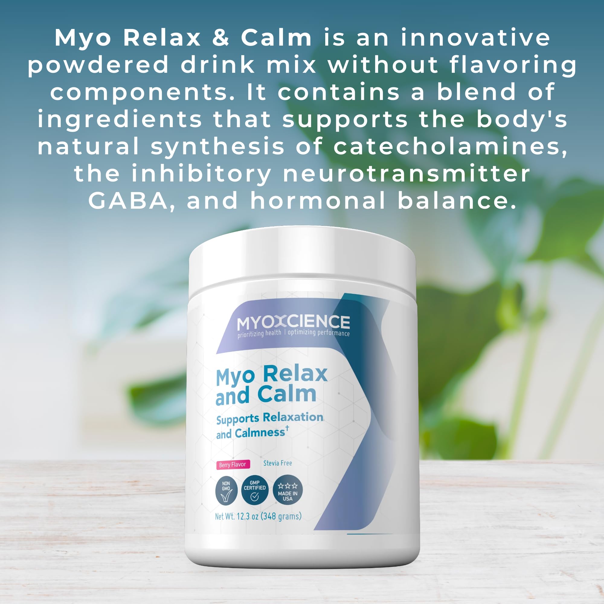 MYOXCIENCE Myo Relax & Calm berry-label highlighting flavor and mood support