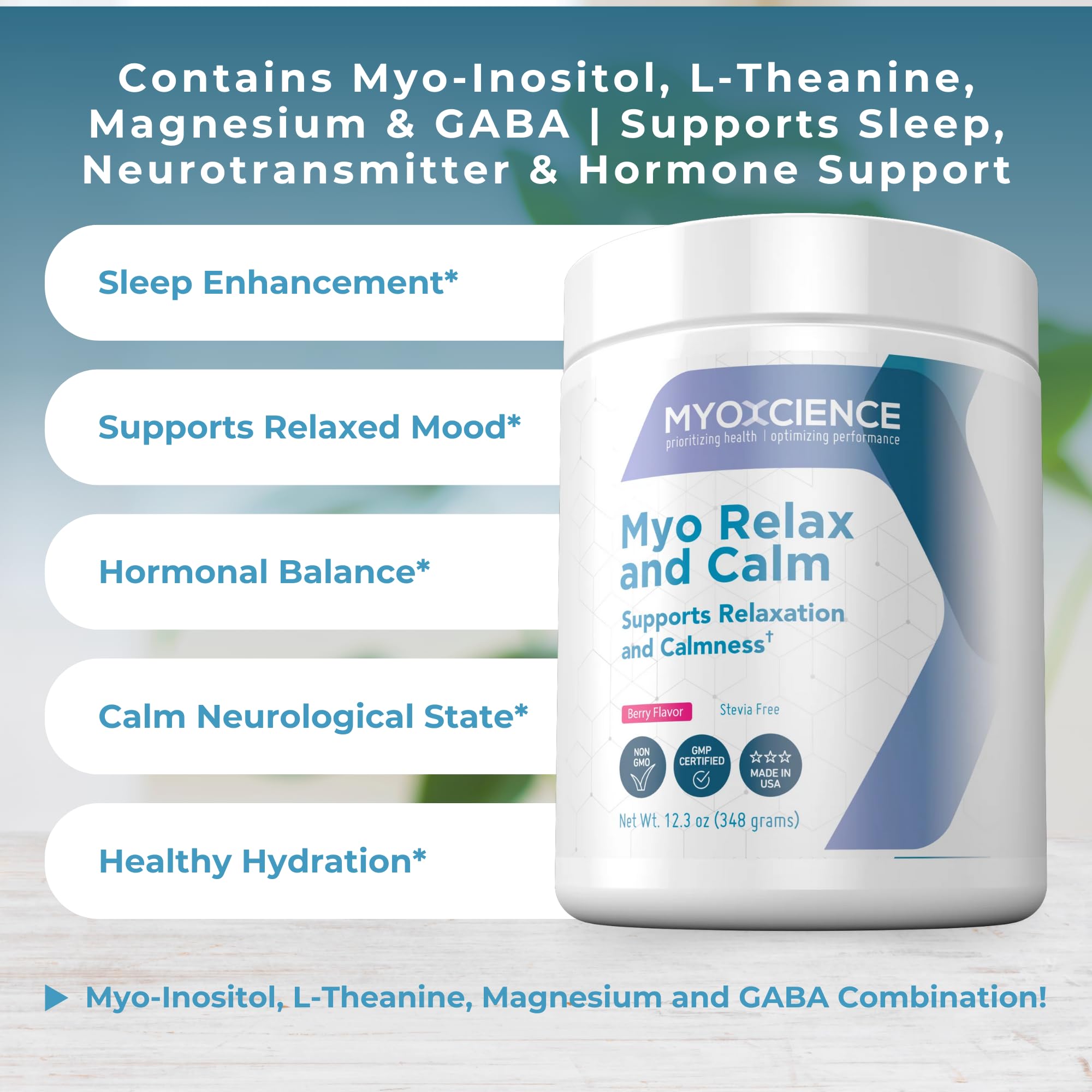 Morning routine mockup featuring MYOXCIENCE Myo Relax & Calm