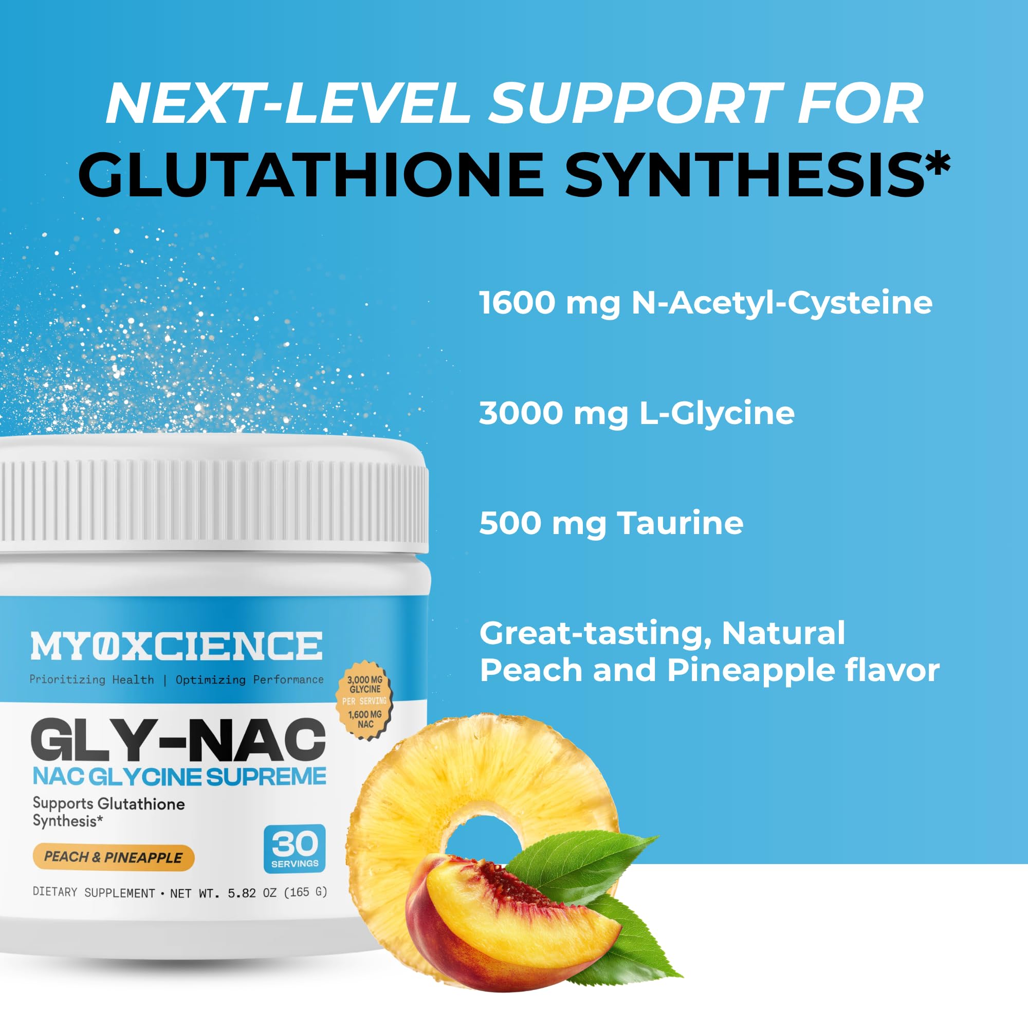 MYOXCIENCE NAC Glycine Supreme peach-pineapple aroma and flavor cue