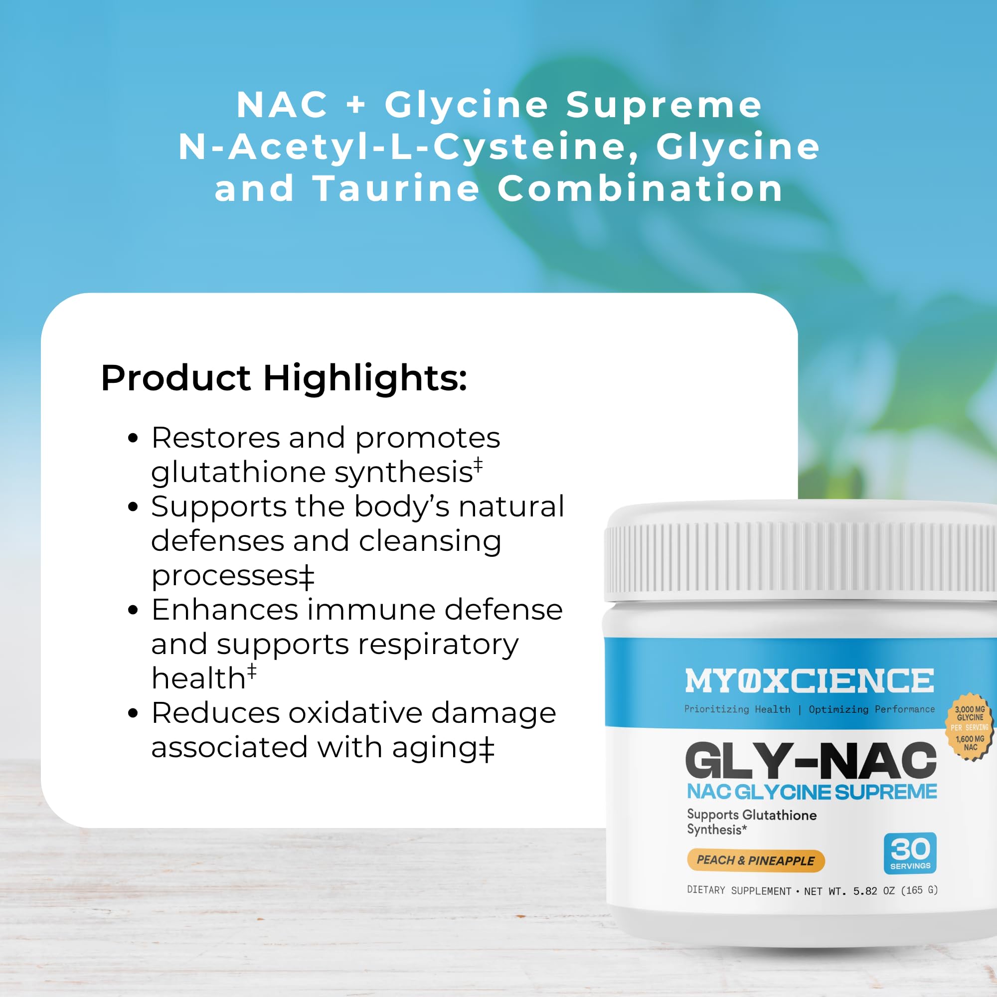 MYOXCIENCE NAC Glycine Supreme resources page previews informed choices