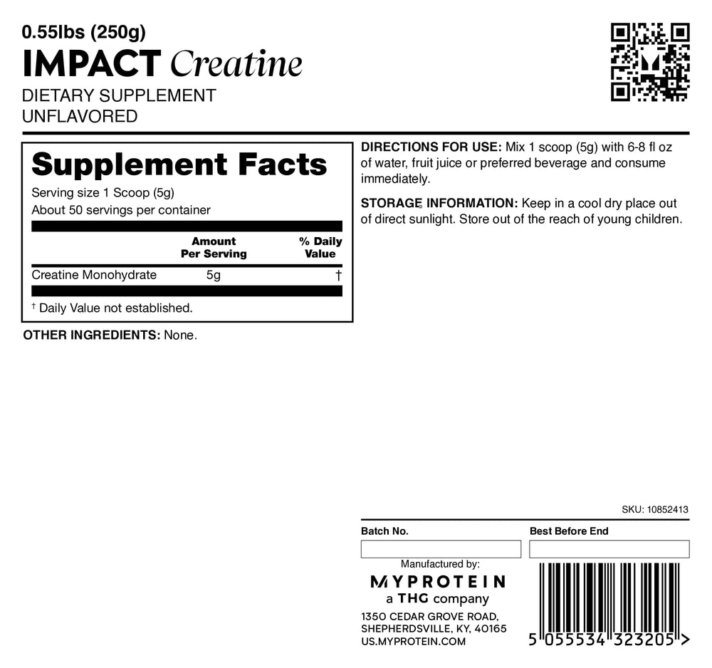 Creatine monohydrate powder with measuring scoop