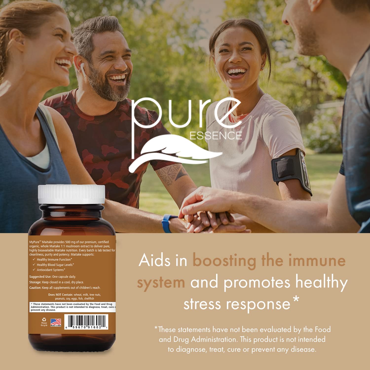 Energy and vitality theme for men and women using Maitake supplement