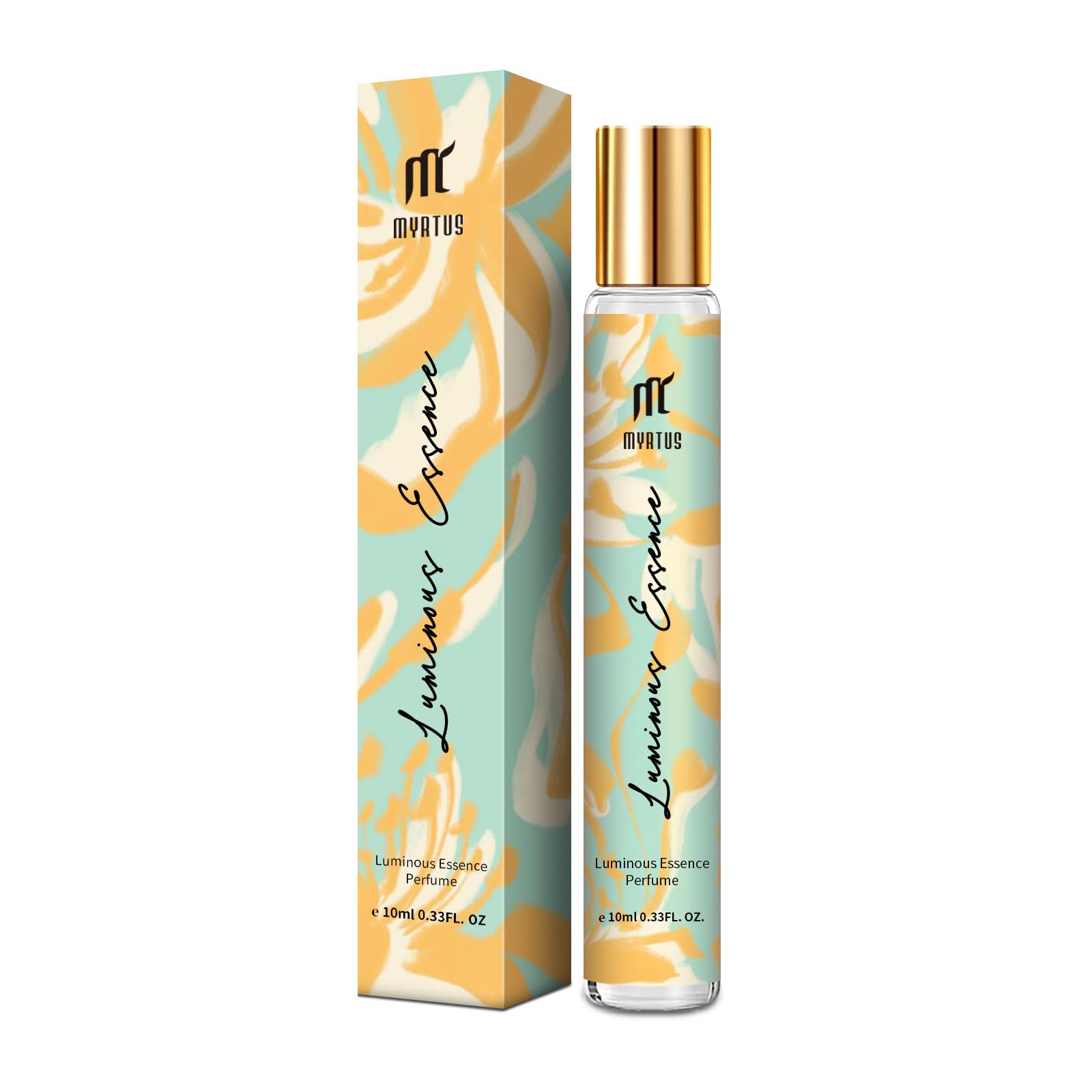 MYRTUS perfume roll-on bottle closeup, portable daily use.