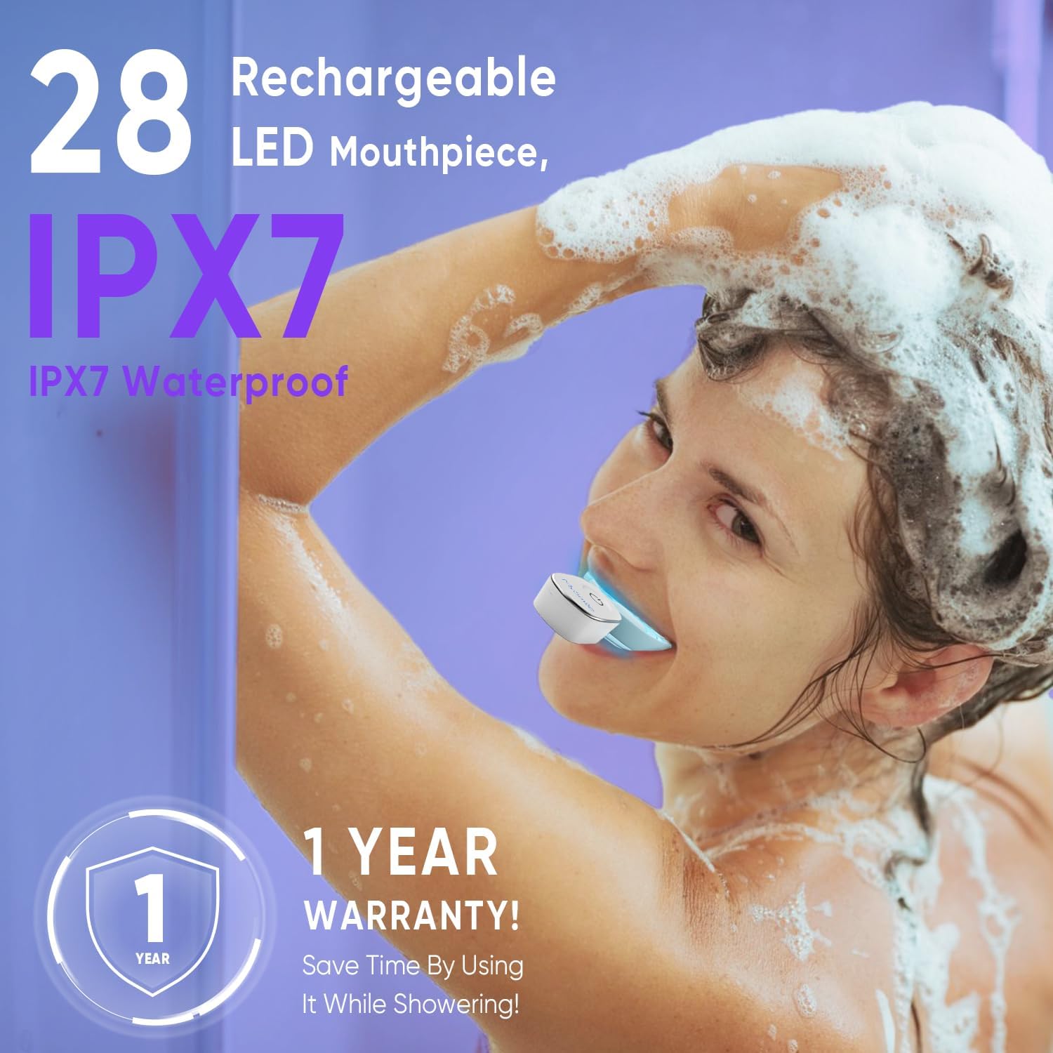 In-use steps: 1 minute prep and 10 minutes whitening
