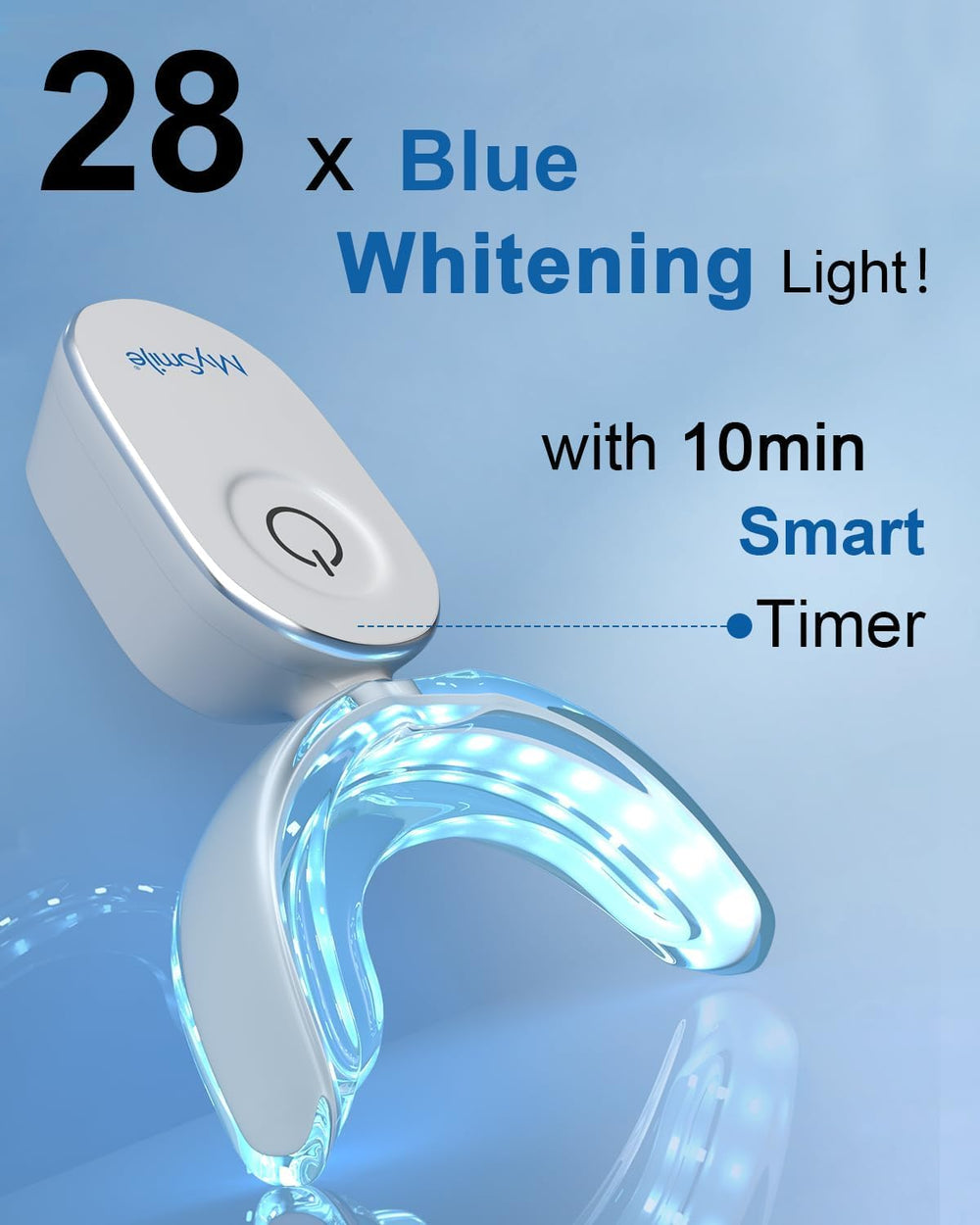 Waterproof LED whitening light for travel and portability