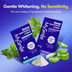 Mint-scented whitening strips with natural ingredients