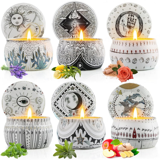 Hero image: Mystical Scented Candle Gift Set with six large celestial jars
