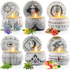 Hero image: Mystical Scented Candle Gift Set with six large celestial jars