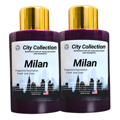 Hero image: Mystic Romance Milan Aroma Oil Blend in 2 purple 120ml bottles
