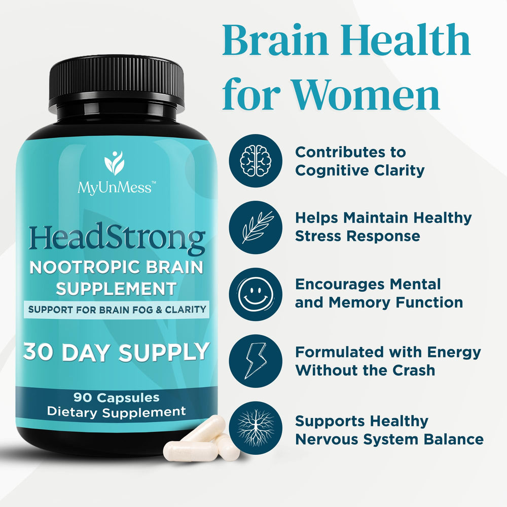 Label highlighting key ingredients: Lion's Mane, L-Tyrosine, Bacopa Monnieri