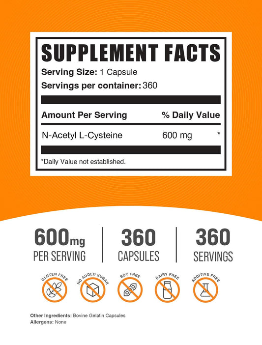 Close-up of NAC 600mg capsule