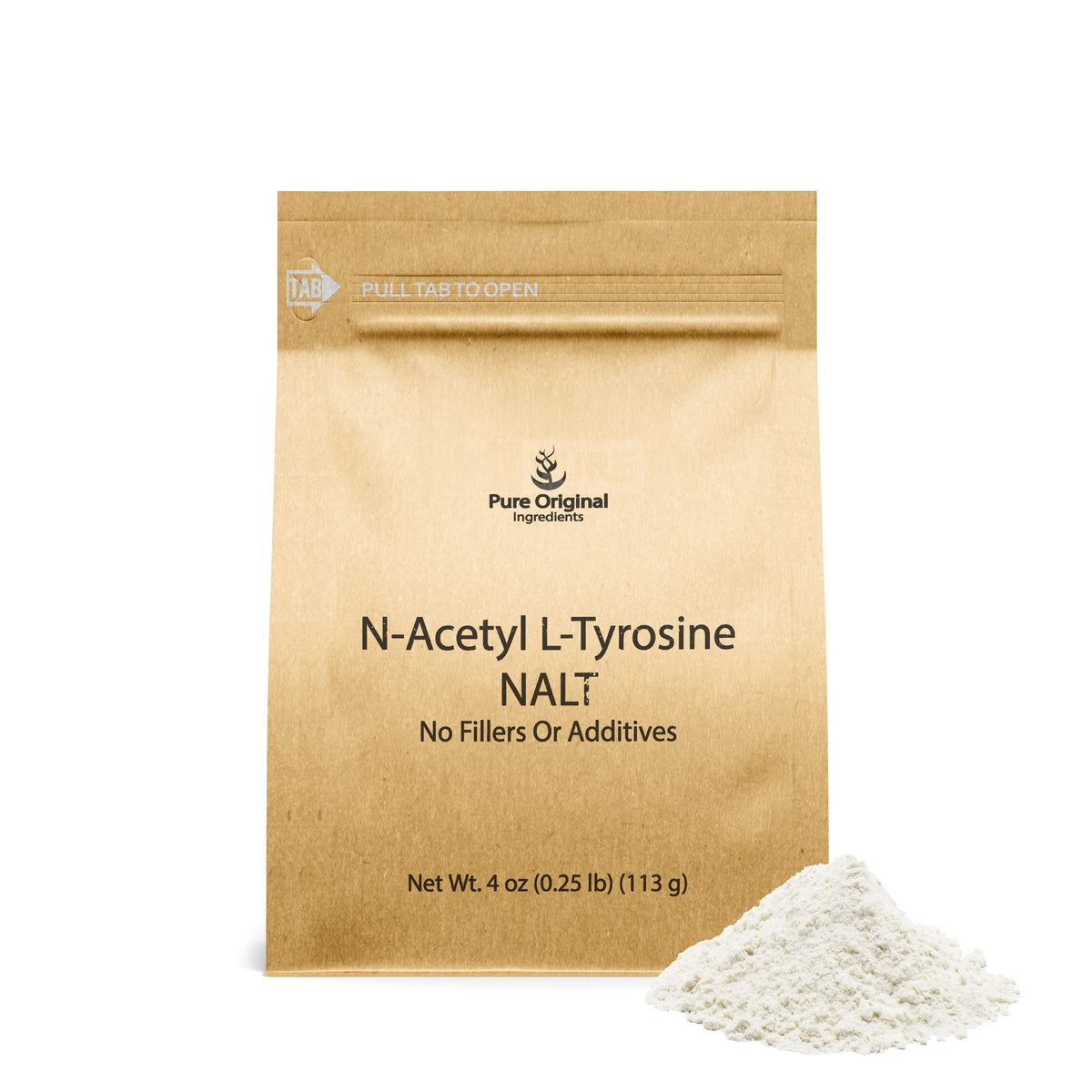 Front view of Pure Original N-Acetyl L-Tyrosine Powder (4 oz)