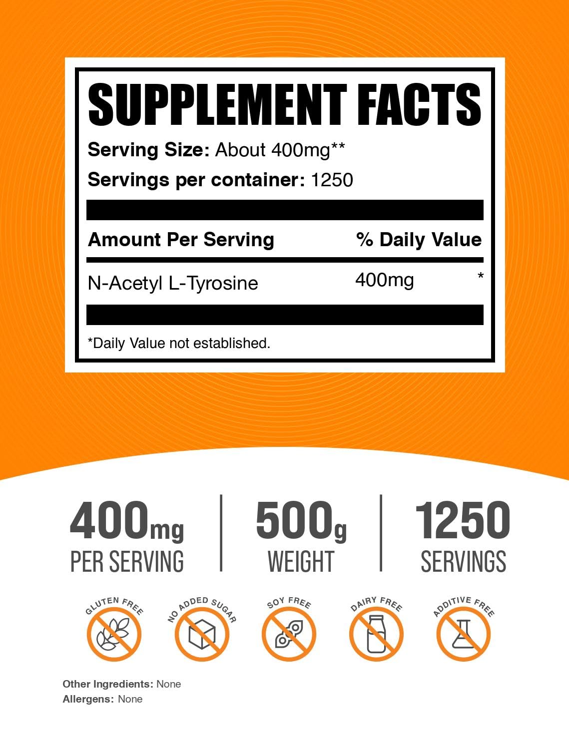 Unflavored N-Acetyl L-Tyrosine powder packaging