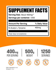 Unflavored N-Acetyl L-Tyrosine powder packaging