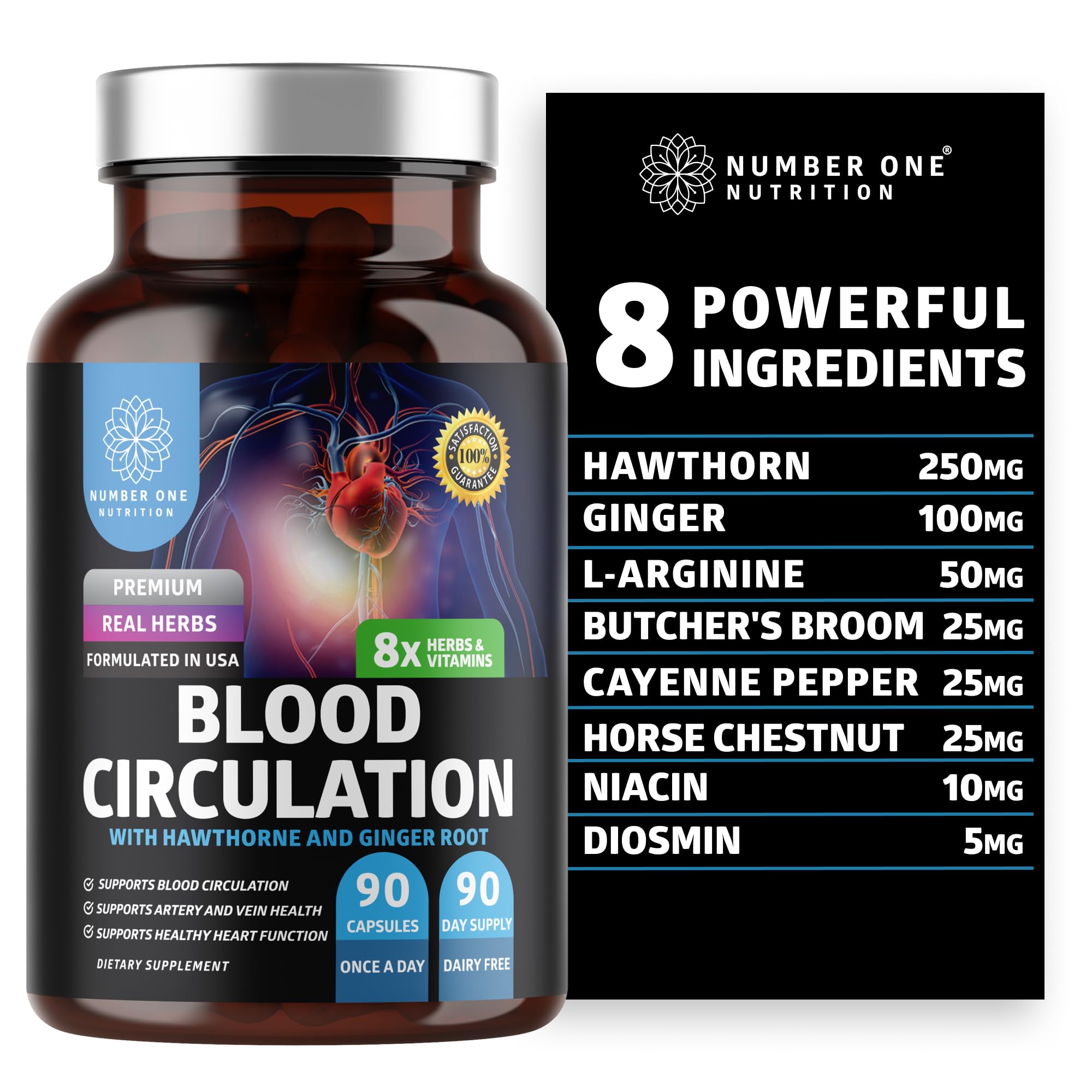 Bottle of Number One Nutrition Blood Circulation supplement
