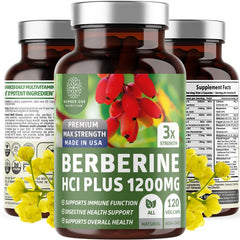 Front view of Number One Nutrition N1N Premium Berberine Plus bottle