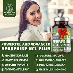 Close-up of Berberine HCI 1200mg capsules
