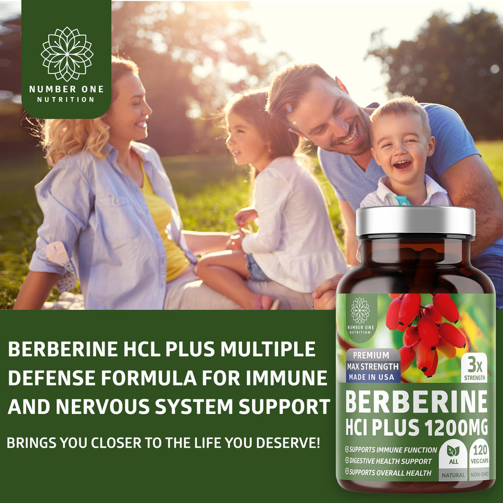 60 servings per bottle infographic for N1N Berberine Plus