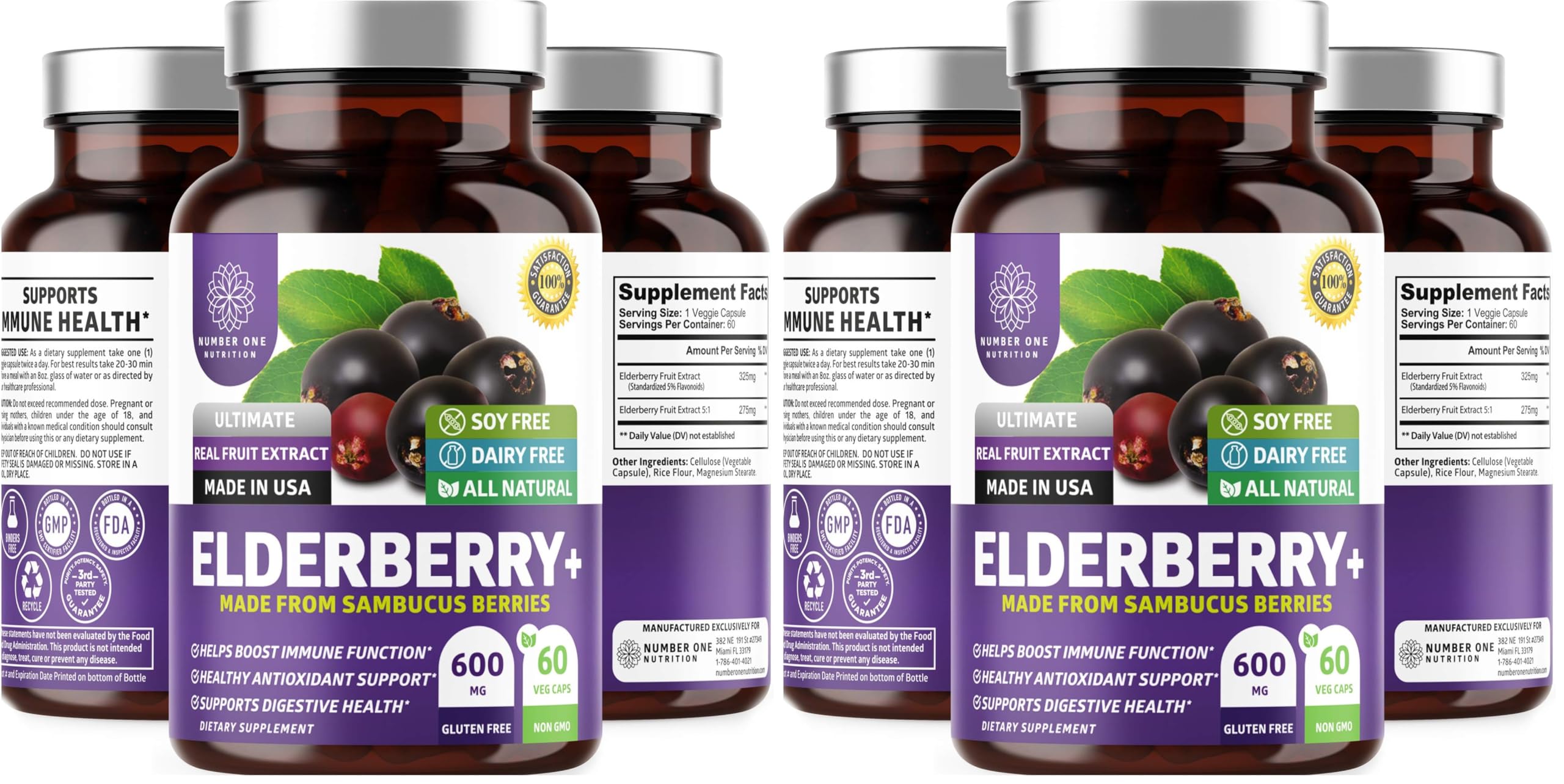 N1N Premium Black Elderberry Capsules bottle label