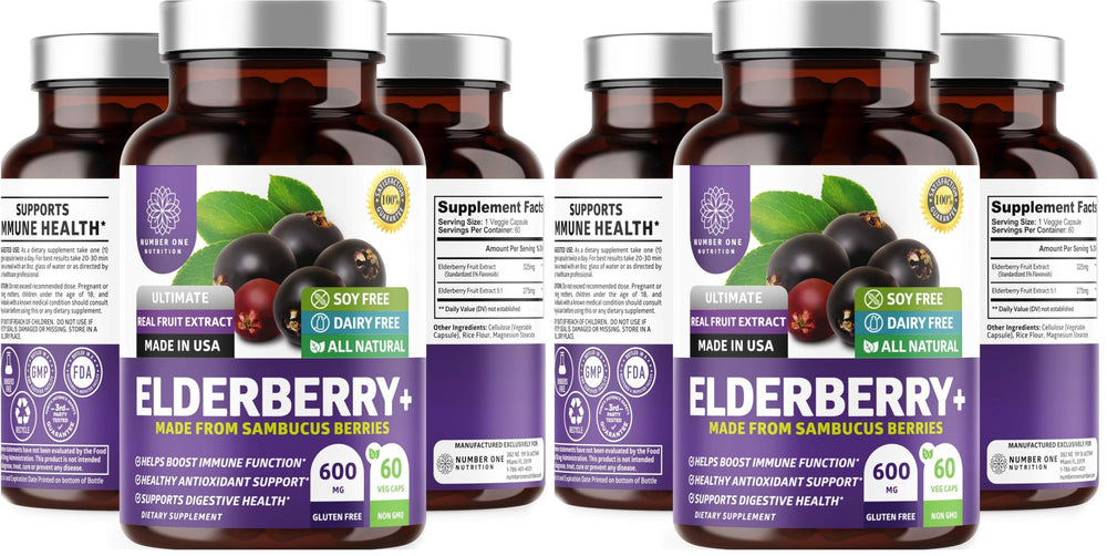 N1N Premium Black Elderberry Capsules bottle label