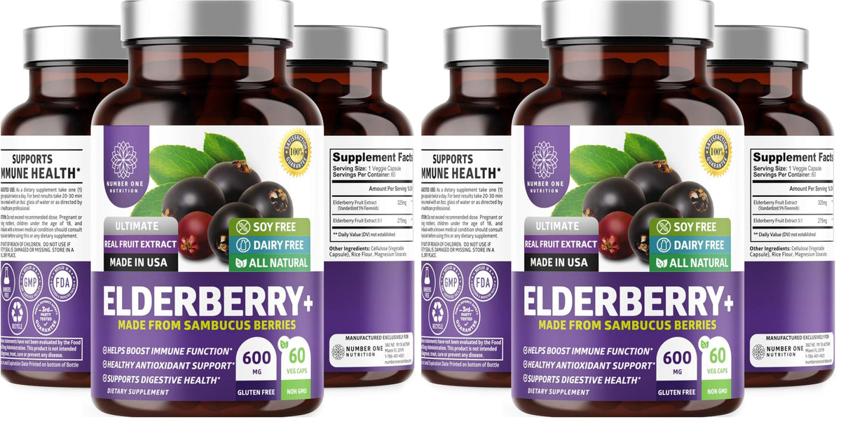 N1N Premium Black Elderberry Capsules bottle label