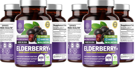 N1N Premium Black Elderberry Capsules bottle label