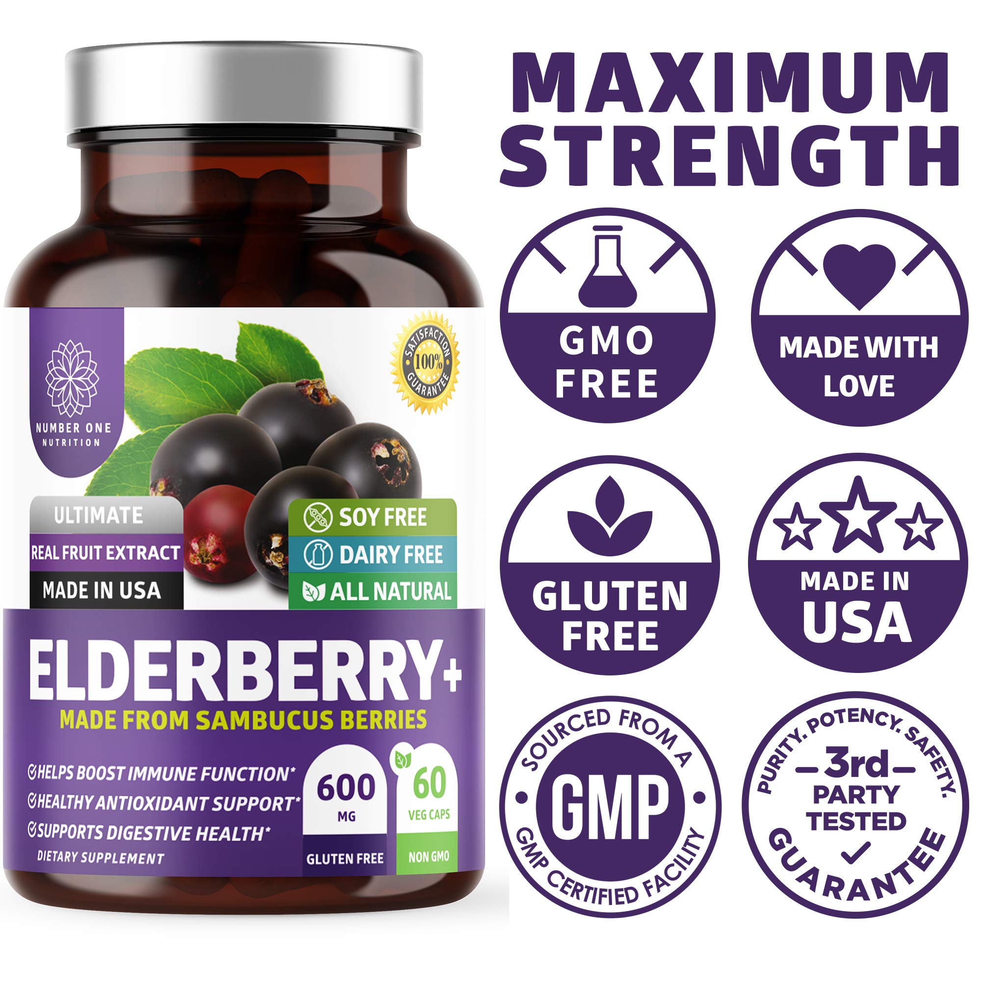 Two-pack of N1N elderberry capsules bottles (60 Veg Caps each)