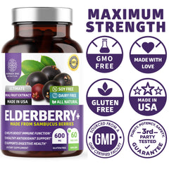 Two-pack of N1N elderberry capsules bottles (60 Veg Caps each)