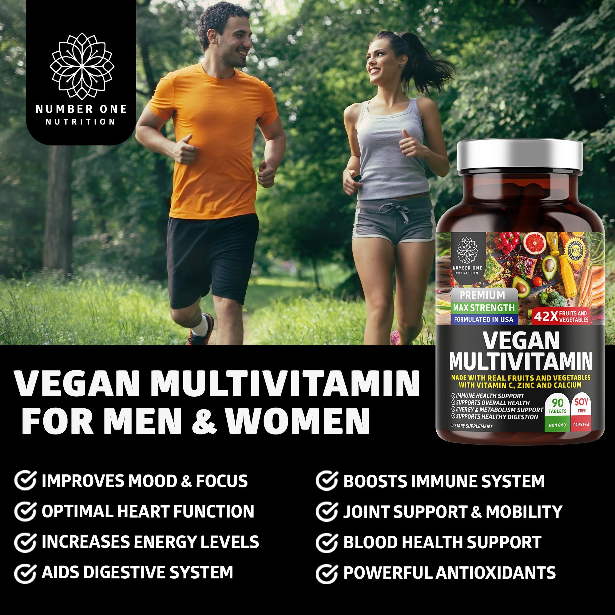 Bottle showing 90 tablets with digestive enzymes and probiotics