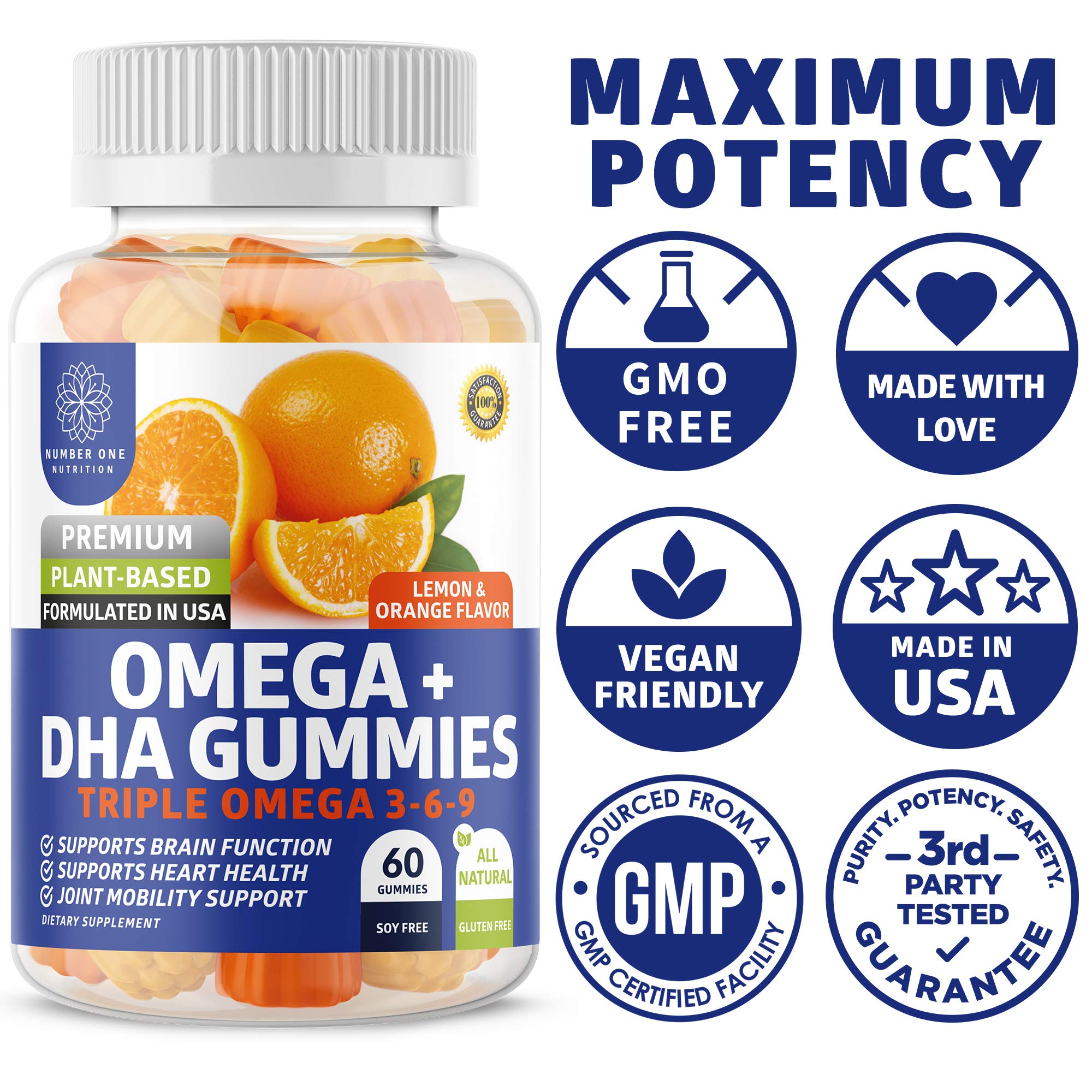 Product packaging showing vegan omega gummies for brain and immunity